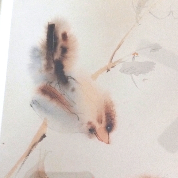 Framed  Signed by Jo Myers Walker, Watercolor Birds "Charles & Judy"  15" X 9" - Picture 7 of 8